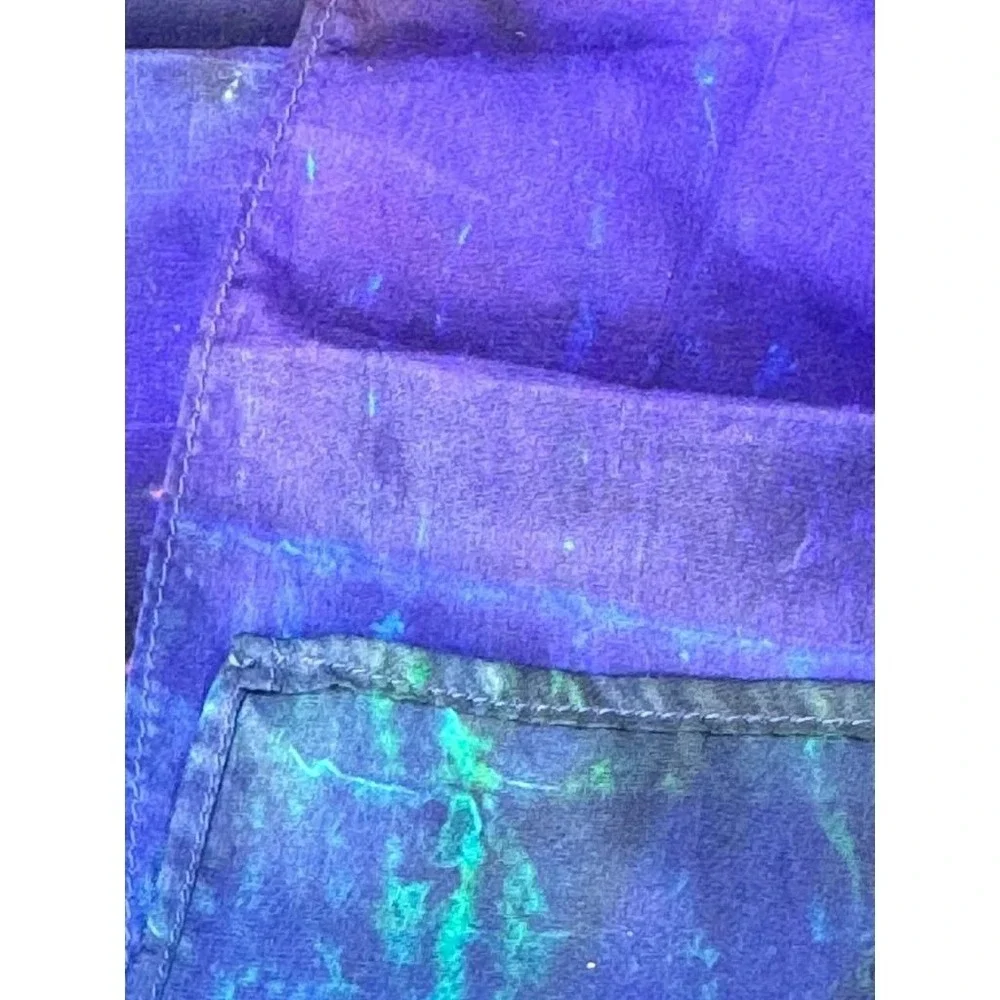 Vintage Scarf 100% Silk Bright Blues Block Uzma 52